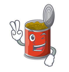 Two Finger Metal Food Cans On A Cartoon