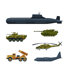 Aircraft Submarine And Military Vehicle