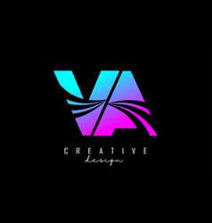 Creative Colorful Letters Va V A Logo