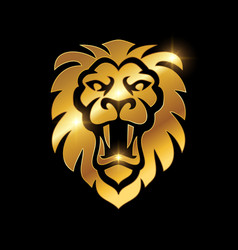 Golden Lion Head Logo Icon