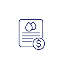 Water Utility Bill Icon Line Art