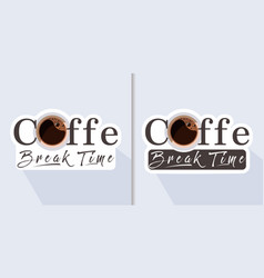 Coffee Logo Design With Sticker Concept