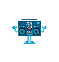 Flat Funny Boombox Cartoon Mascot Characters