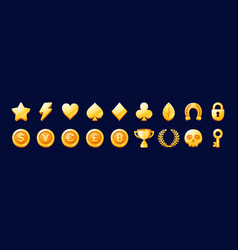 Golden Icons Game Asset Gui Or Ui Set