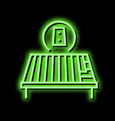 Metal Roof Neon Glow Icon