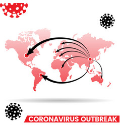 Coronavirus Outbreak Red World Map