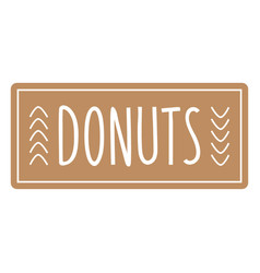 Donuts Text Hand Written Label Cut Out