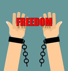 Freedom Hands In Shackles Broken Chain Broken