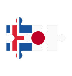 Puzzle Of Flags Of Iceland And Japan