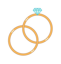 Two Wedding Rings Icon In Line Fill Style