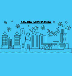 Canada Mississauga Winter Holidays Skyline Merry