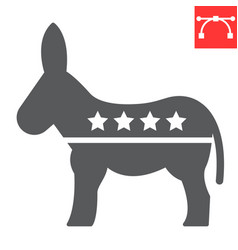 Democratic Donkey Glyph Icon Election