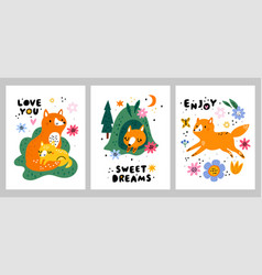 Funny Fox Cards Nordic Kids Style Animals