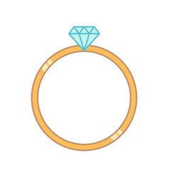 Golden Wedding Ring Icon In Line Fill Style