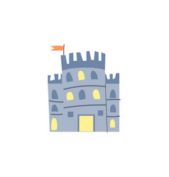 Hand Drawn Castle Tower Icon In Cartoon Style