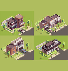 Isometric Villa Compositions Set