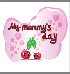 Two Cherries And Hearts Mother Day Card