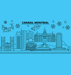 Canada Montreal Winter Holidays Skyline Merry