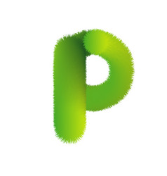 Letter P Furry Font Made Fir Branches