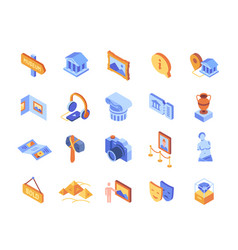 Set Of Museum Colorful Icons