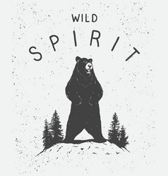 Wild Spirit Label With Bear