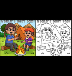 Father And Son Camping Coloring Page