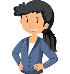 A Black Hair Woman Cartoon Character