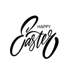 Holiday Happy Easter Black Color Lettering Text