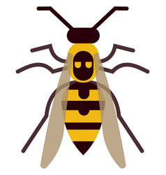 Wasp Flat Icon Buzzing Insect Flying Animal