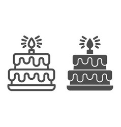 Birthday Storey Cake Line And Solid Icon