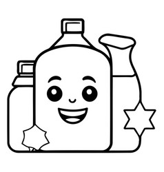 Cute Cartoon Detergent Bottle Character Isolated