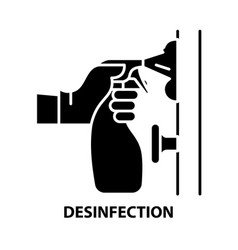 Desinfection Icon Black Sign With Editable