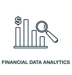 Financial Data Analytics Line Icon Monochrome