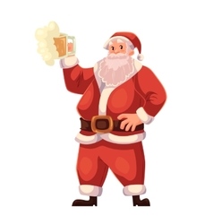 Full Length Portrait Of Santa Raising A Beer Glass