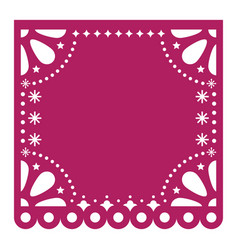 Ole papel picado cutout design mexican Royalty Free Vector