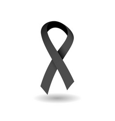 Black Mourning Ribbon - 3d Symbol