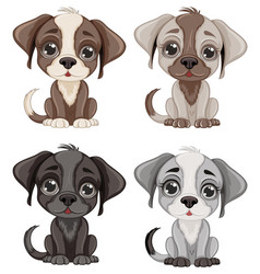 Cute Dog Cartoon Isolated Sitting