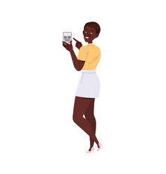 Young African American Woman Showing Qr Code