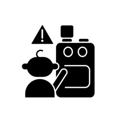 Child And Cooking Appliances Black Glyph Icon