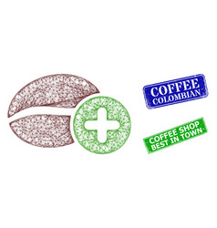 Distress Coffee Colombian Badges And Polygonal