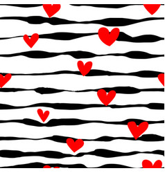 Free Hand Brush Strokes And Hearts Seamless