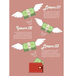 Money Bill Flying Out Of Wallet Infographic