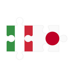 Puzzle Of Flags Of Italy And Japan