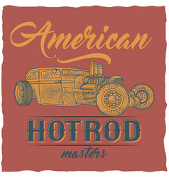 Vintage Hot Rod T-shirt Label Design