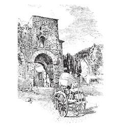 Porta San Paolo Roman Vintage Engraving