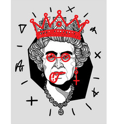 Queen Elizabeth Ii Portrait Crazy Red Style