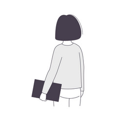 Woman Business Character Standing With Clip Board