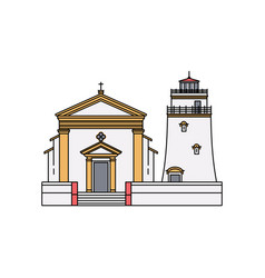 Famous Macau Lighthouse And Fortress Building Icon