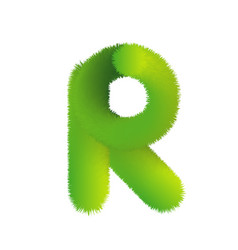 Letter R Furry Font Made Fir Branches