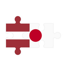 Puzzle Of Flags Of Latvia And Japan